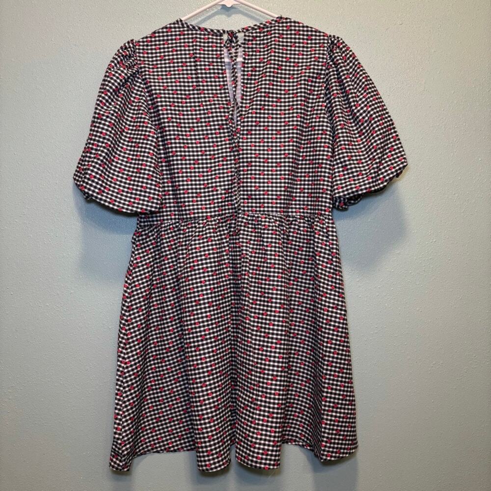 Daisy Street Strawberry Gingham Puff Sleeve Mini Dress NWT Size 6 Cottagecore - Picture 8 of 8